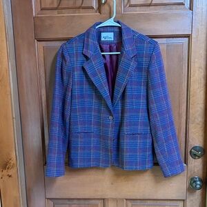 Katie Brooks Stylish Women's Plaid Blazer Size 10
